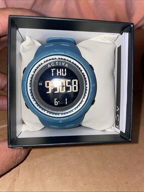 Ativa Teal Digital Sports Watch with Round LCD